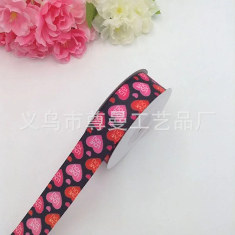 DIY Ribbon 2.5cm Wide Digital Printing Sublimation Valentine Day Series Clothing Shoes Gift Box Accessories Decoration Materials | Дом и сад