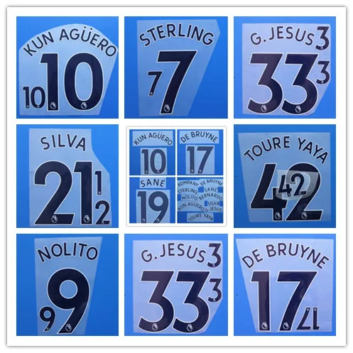 2017 2018 home TOURE YAYA debroyne KUN AGUERO KOMPANY STERLING BERNARDO noito G. JESUS нумерация именной патч