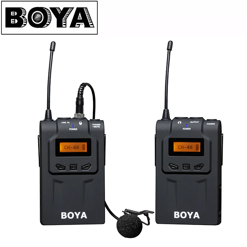 BOYA BY WM6 UHF Беспроводная микрофонная система всенаправленный петличный микрофон
