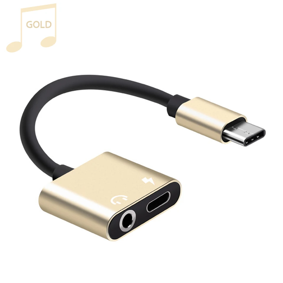 Gold Usb type C до 3,5 мм разъем для наушников адаптер для Leeco Le Max 2/Pro 3 S3 Aux аудио кабель зарядное устройство для наушников зарядный USB-C конвертер - Цвет: Gold
