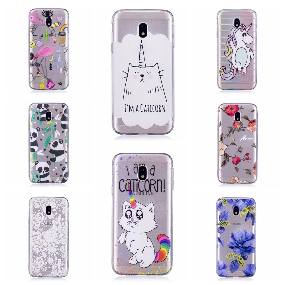 Kawaii Кот horse panda чехол для телефона samsung J3 2017 J330F J3Pro2017 ЕС Версия цветок живопись ТПУ