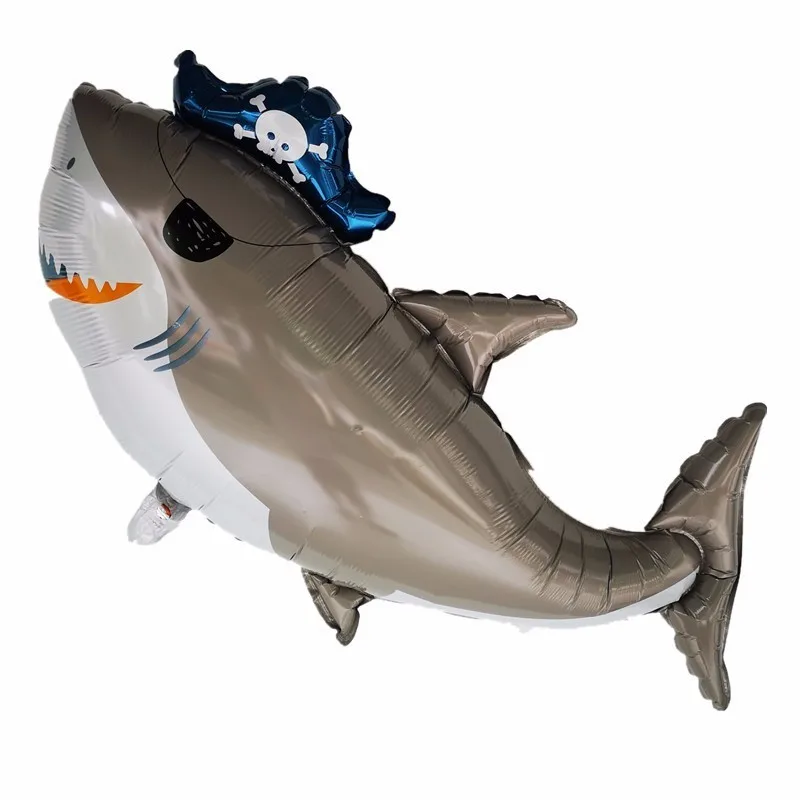 

1pc Marine Life Pirate Shark Shape Aluminum Film Balloon Party Decorations Kids Inflatable Globos Children's Day Inflatable Gift