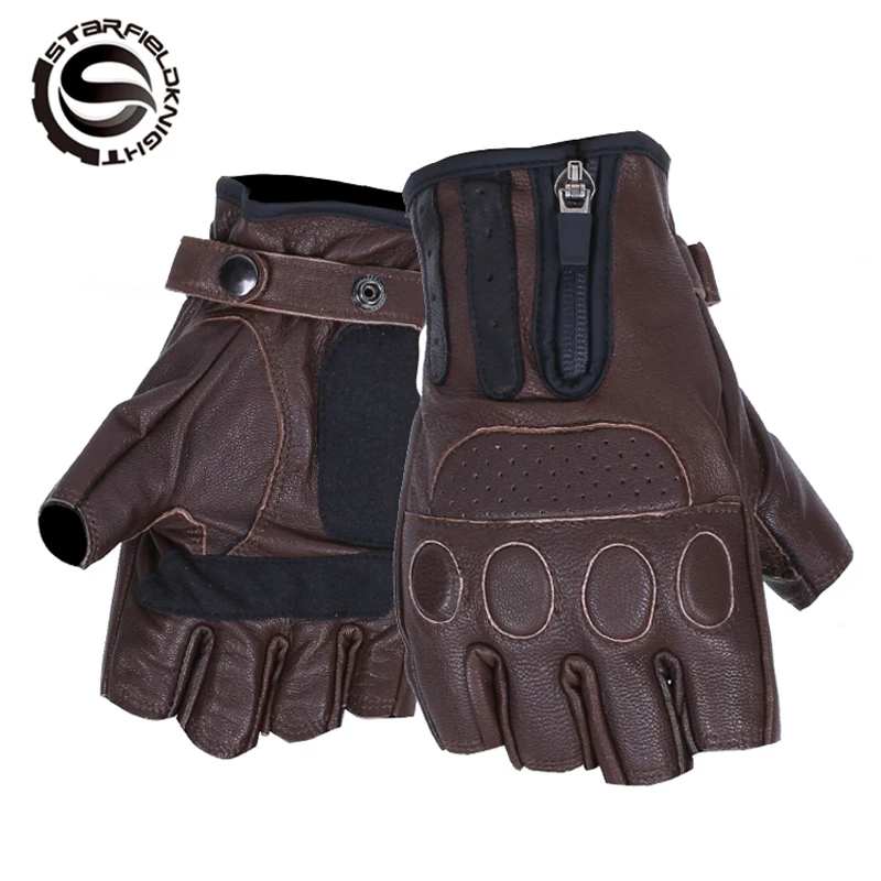 

Summer Retro Gloves Motorcycle Racing Gloves Motocross Bicycle Cycling Gloves Guantes Moto Luvas Goatskin Leather SFK