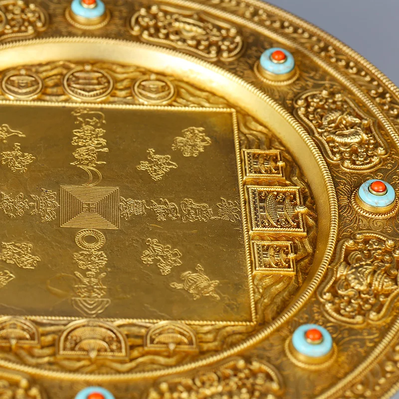 Huibao Чистая медь манза пластины гравировка восемь благоприятный для ремонта