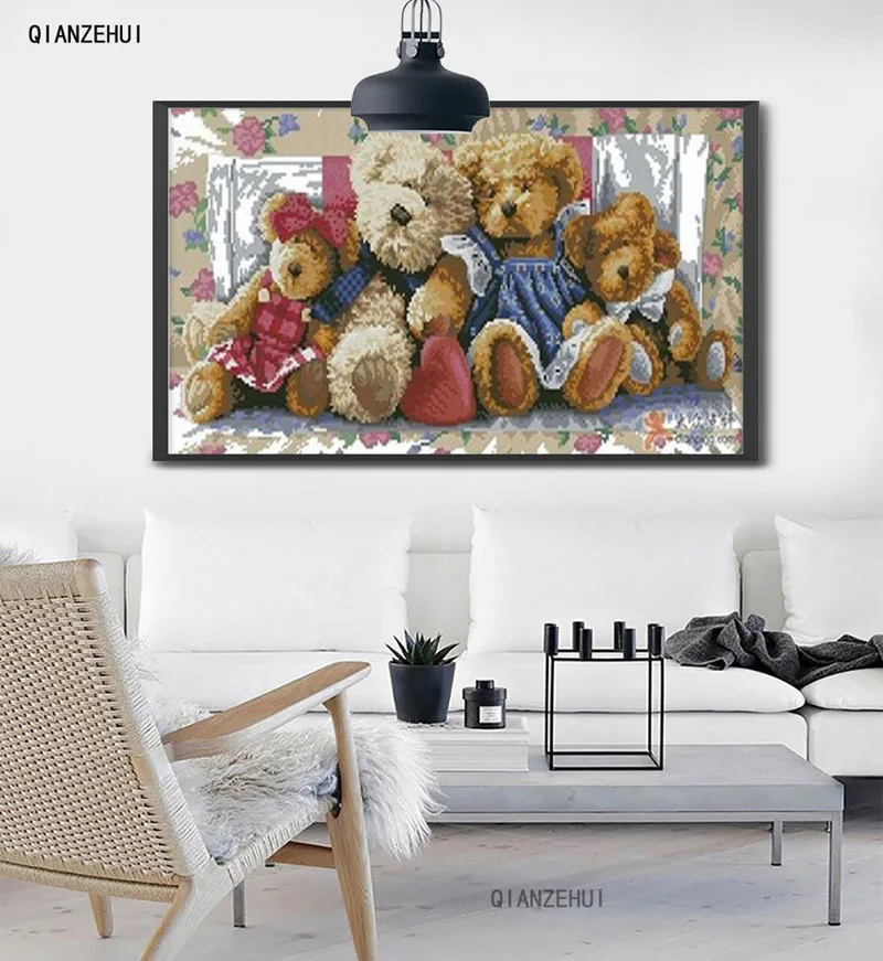QIANZEHUI Стразы DIY пластиковые поделки алмазная живопись вышивка Danny Bears крестиком