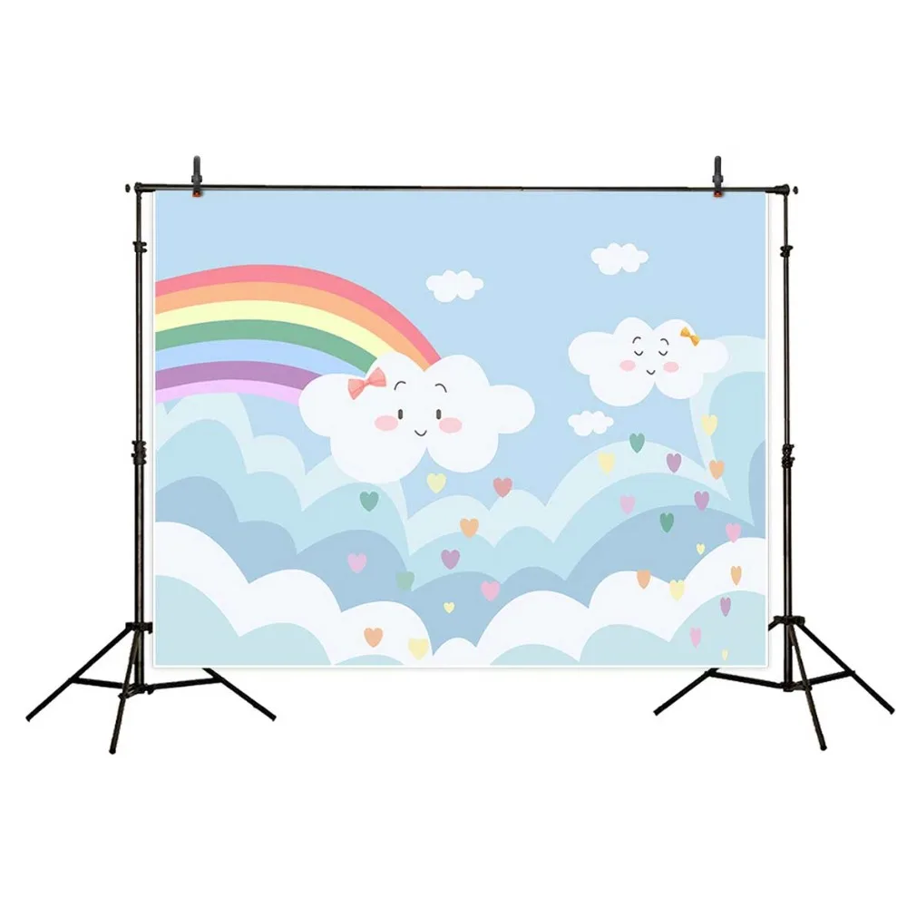 Allenjoy фоны для фотосъемки Радуга Облака красочные сердца милый фон детей малыша |