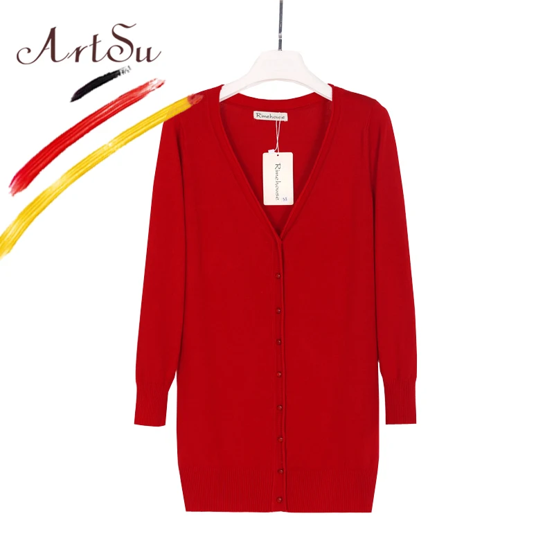 Женский длинный кардиган с V образным вырезом и длинным рукавом|cardigan casual|long