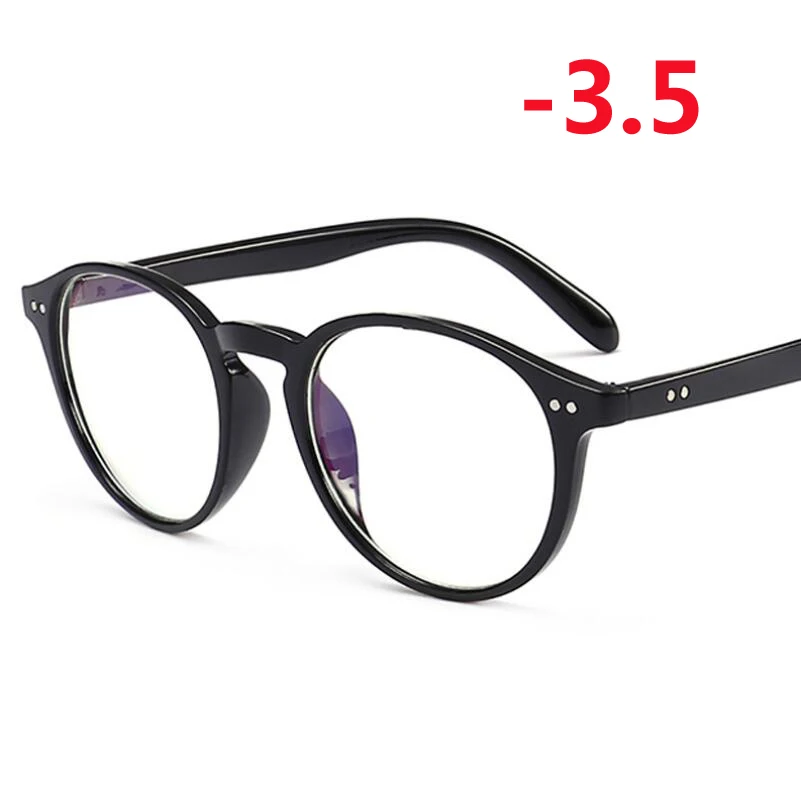 Myopia 350 Модные черные и прозрачные оправы очки для близорукости женские и мужские короткие очки для коррекции зрения-1-1,5-2-2,5-3-3,5-4 - Цвет оправы: Myopia 350