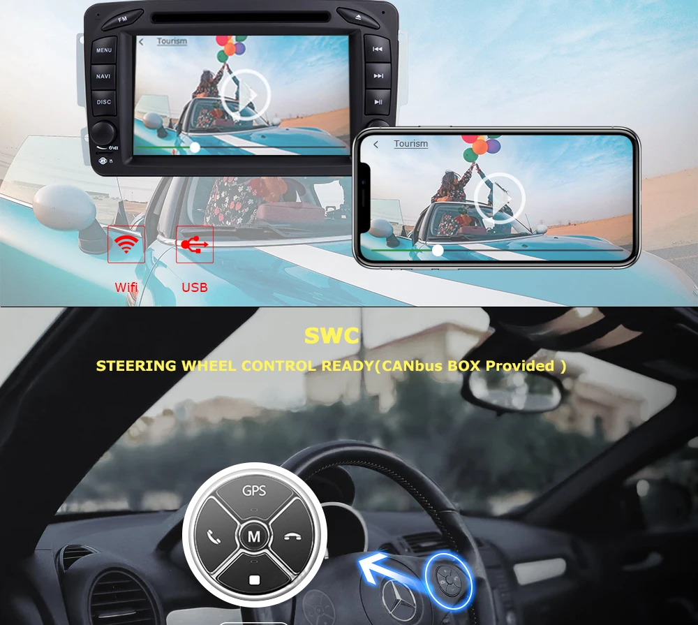 2 Din Android 9,0 Автомобильный мультимедийный плеер для W203 Mercedes Benz Vito W639 W168 Vaneo Clk W209 W210 M/MLRadio аудио Навигация DVD