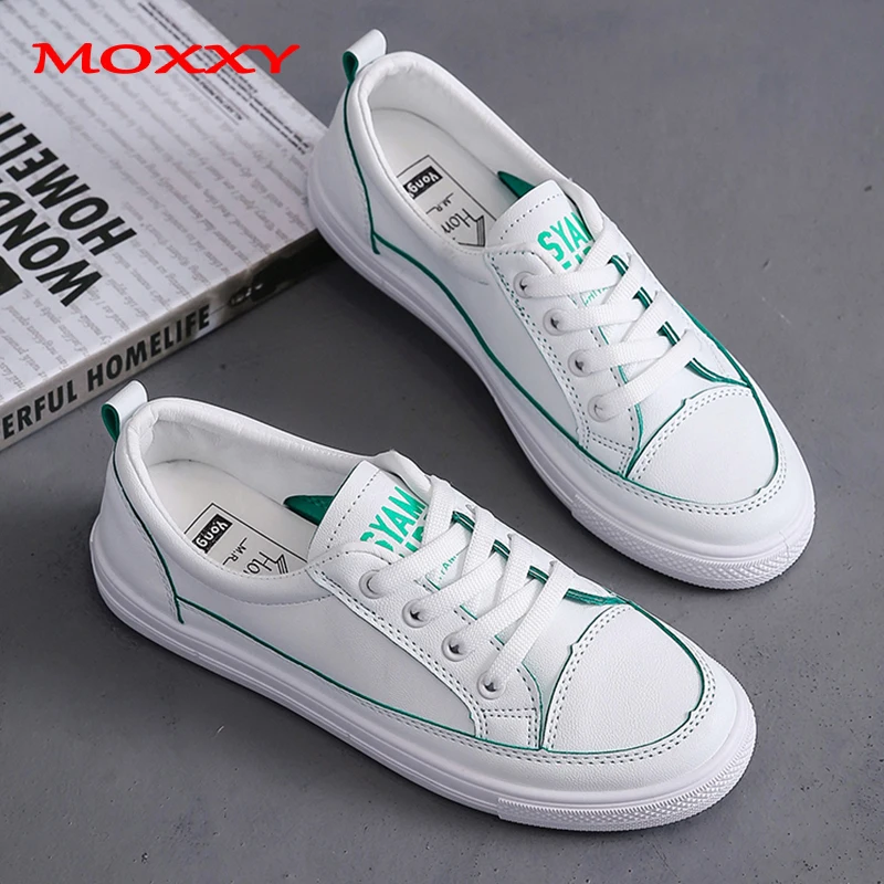 New Designer White Casual Sneakers Women Shoes PU Leather Canvas Sneakers Female Autumn Tenis chaussures femme Dropshipping