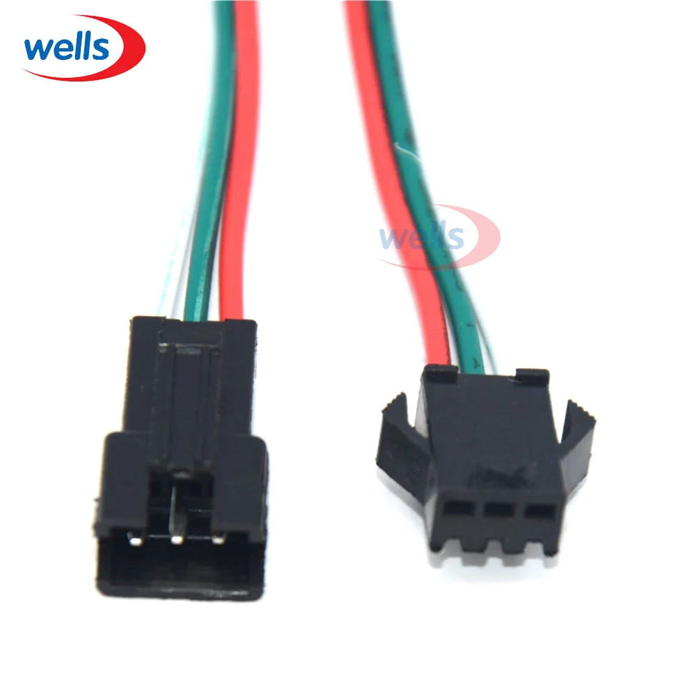 5 Pair 3pin JST Connectors, 3 Pin Female Male connector For WS2812B WS2811 WS2812 LED Strip