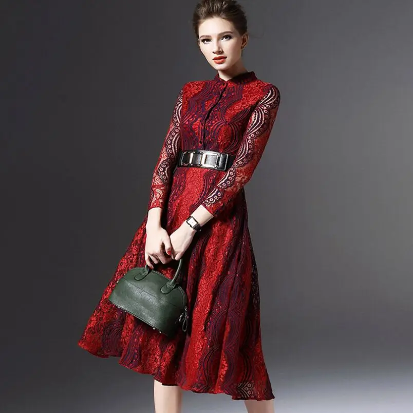 Европейский Стиль модное платье 2016 сезон: весна–лето Для женщин с длинным