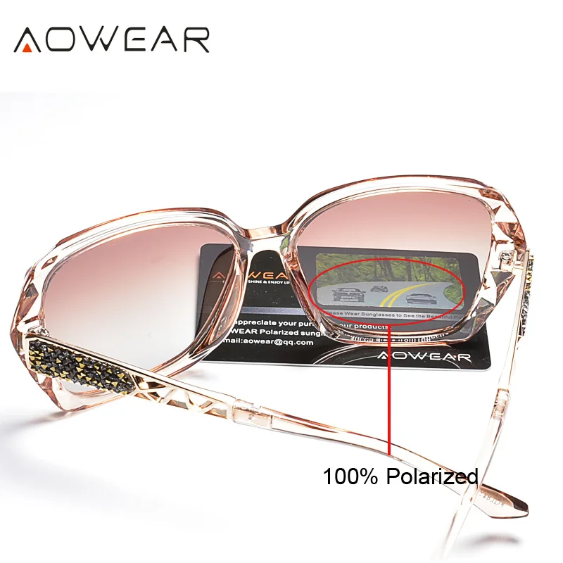 AOWEAR, негабаритные солнцезащитные очки, женские, поляризационные, квадратные, солнцезащитные очки для вождения, черный бриллиант, женские солнцезащитные очки, gafas de sol mujer