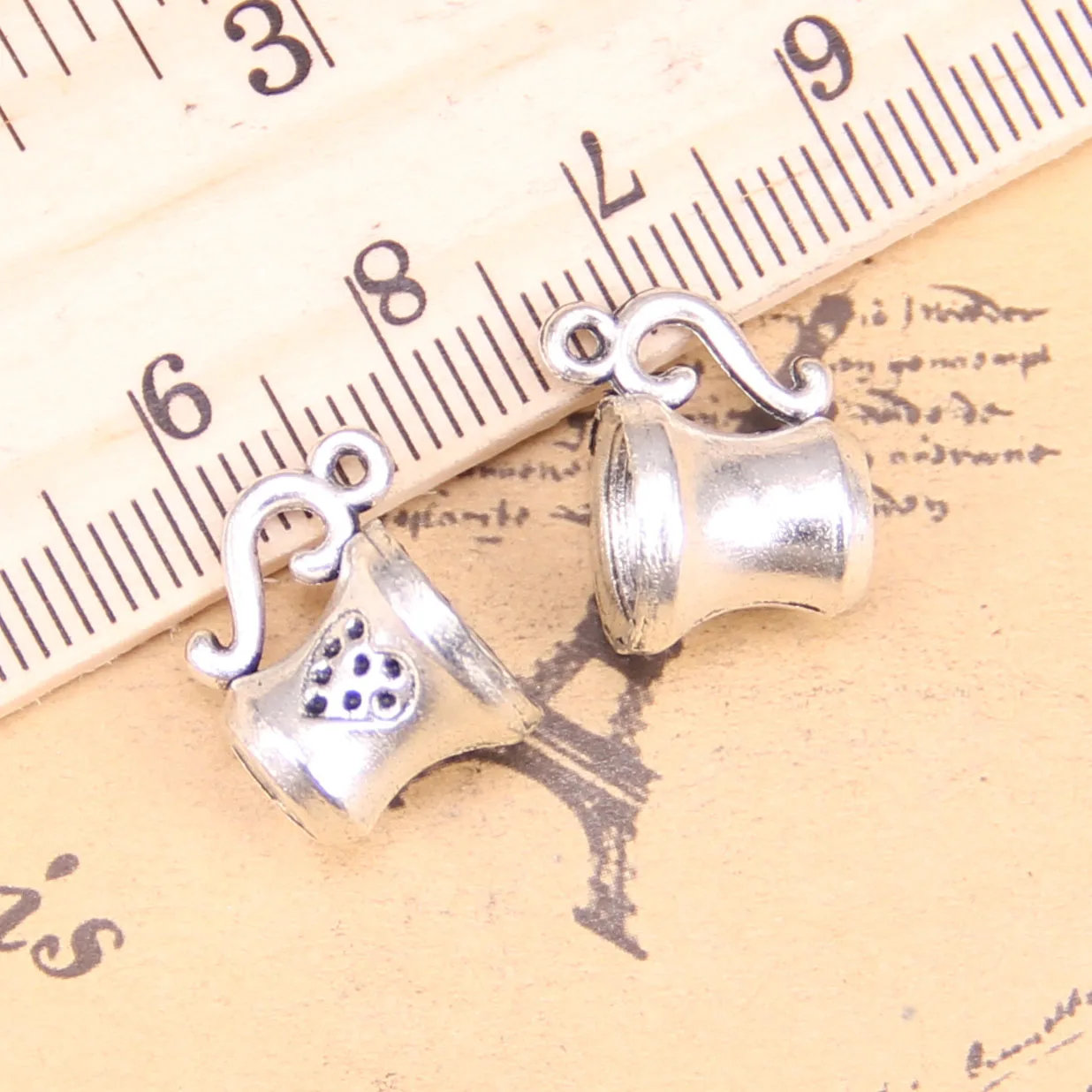 58pcs Jewelry Charms 3D teacup 10x15mm Antique Silver Plated Pendants Making DIY Handmade Tibetan | Украшения и аксессуары