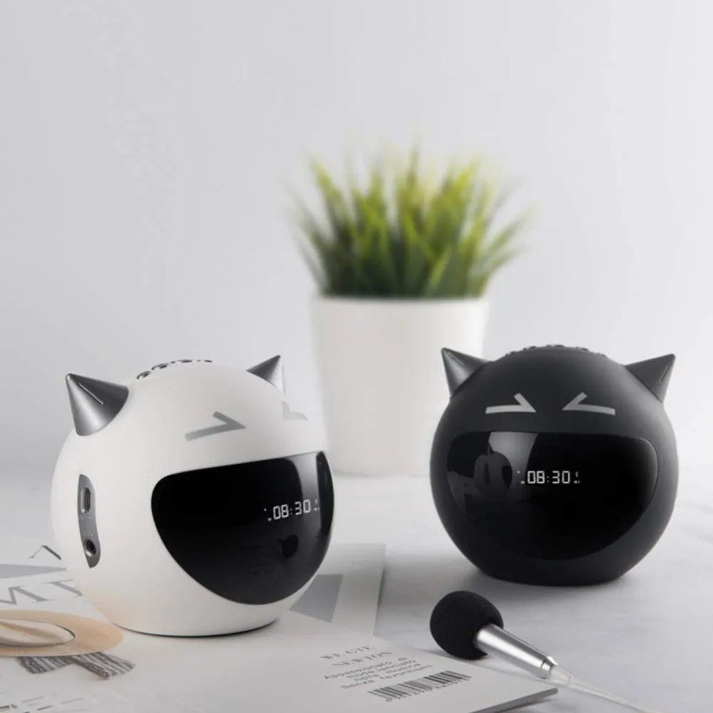 Bocina Bluetooth динамик FM радио Будильник портативные динамики часы LED для детей милый