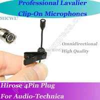 micwl black wireless lavalier lapel omni directivity microphone for audio technica mic system hirose 4pin plus