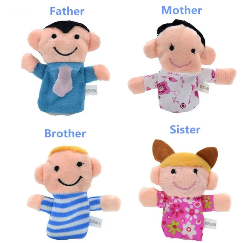 

Happy Family!! 6pcs/lot Family Members Finger Puppets Baby Infant Early Educational Plush Toys