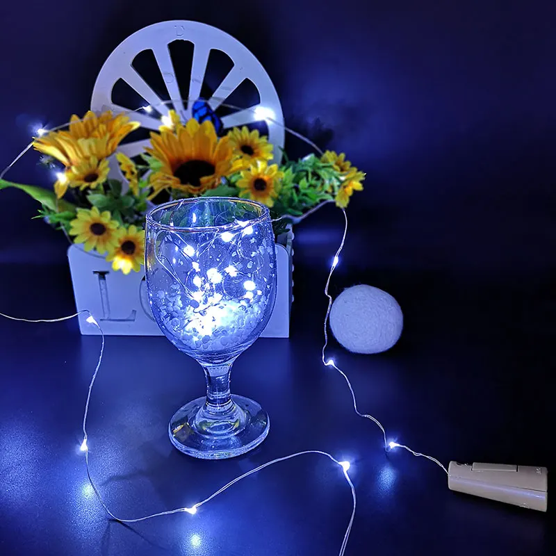 Серебряная проволока 1 м 2 10 светодиодная сказочная гирлянда лампа Домашняя