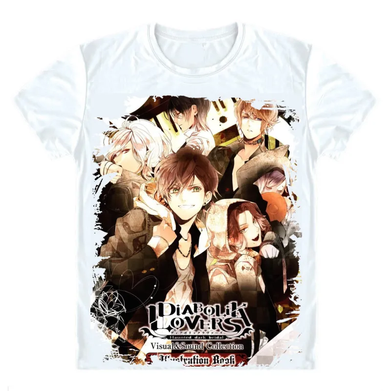 Style 19 Coolprint аниме рубашка DIABOLIK LOVERS Diaborikku Ravazu футболки с коротким рукавом Komori Yui Sakamaki Kanato Косплей Motivs рубашки - Цвет: Style 19