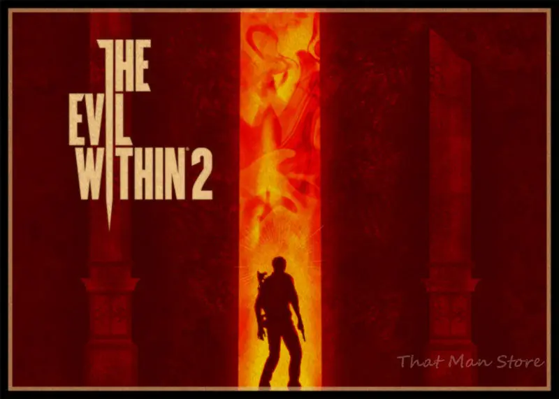 

The Evil Within 2 Game Poster Home Furnishing decoration Kraft Game Poster Drawing core Wall stickers 42*30cm