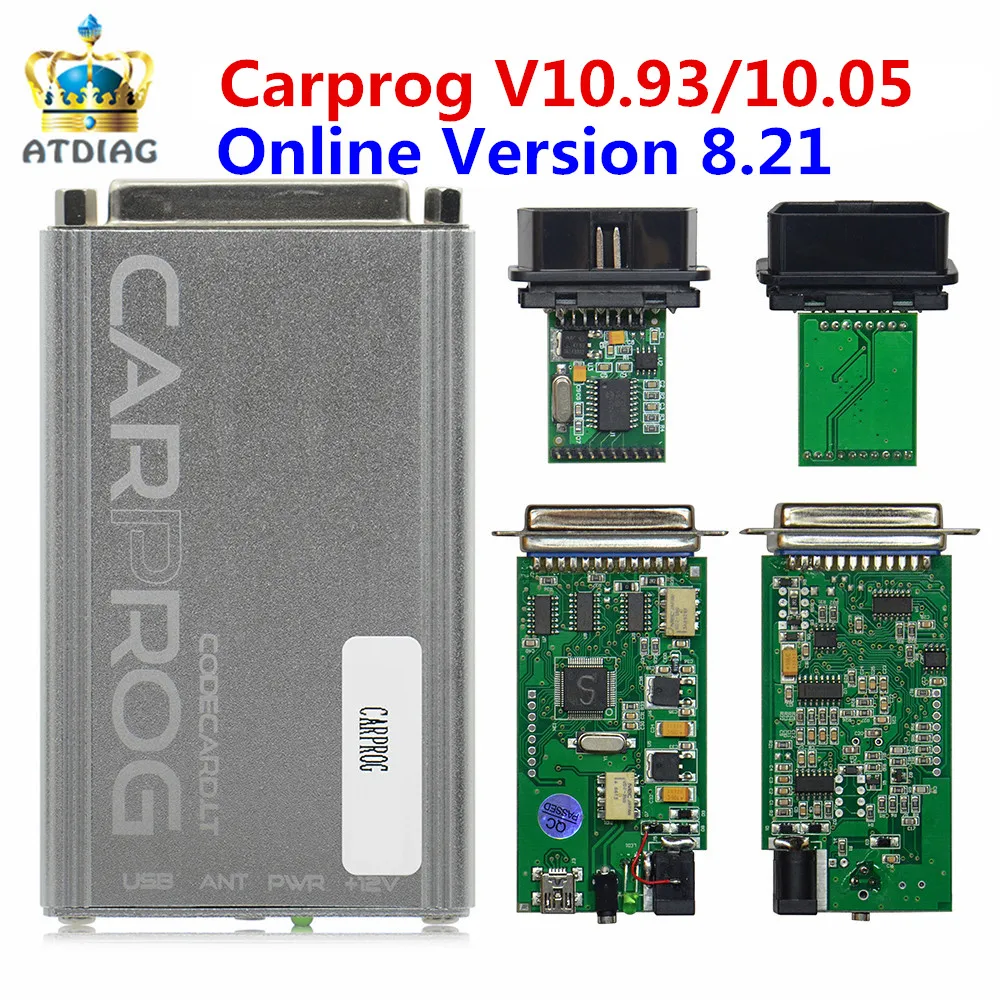 Онлайн-программатор Carprog FW V8.21 Полный комплект с 21 адаптерами все программное обеспечение инструмент для автоматического ремонта автомобиля Prog 8,21 Carprog 10,93