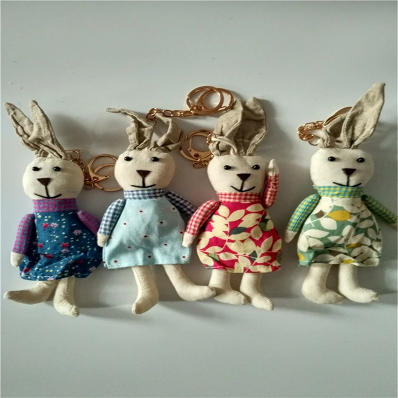 Новинка 2019 хлопковая льняная игрушка ручной работы с кроликом брелок из
