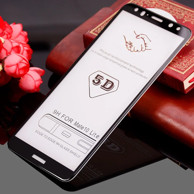 5D стекло для Huawei Mate 10 Lite 2 шт. закаленное с полным покрытием P8 P10 P20 2017 Pro P Smart защита