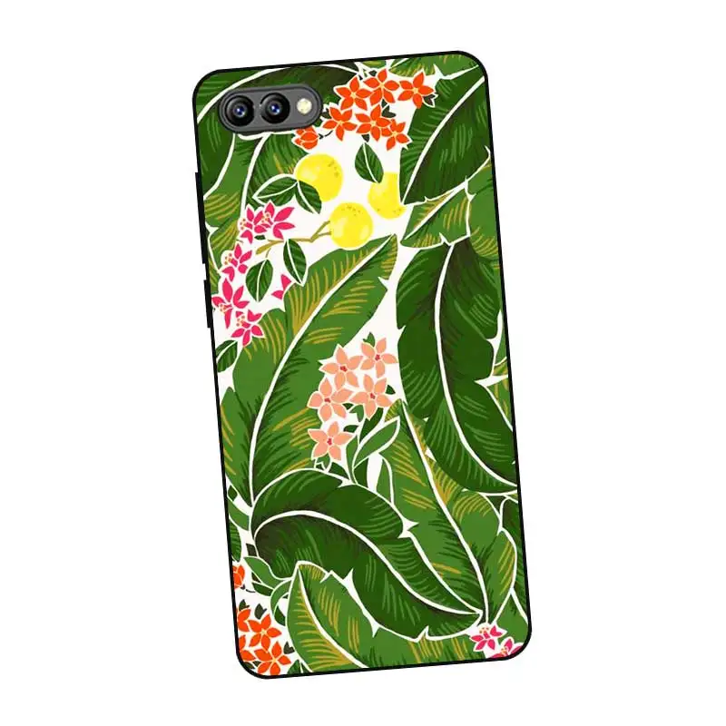 N264 Beautiful Flowers Black Silicone Case Cover For Huawei Honor 8C 8X 9 10 20i V10 V20 Note10 Max Lite Magic2 |