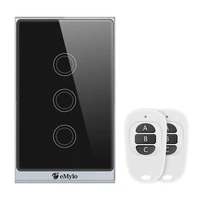 emylo smart wifi touch panel wall light switch wireless remote control 3 gang timing function work with alexa echo google home