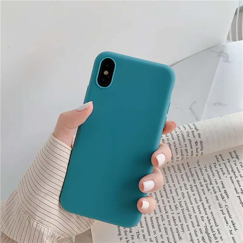 COOLY карамельный цвет матовый чехол для iphone 11 Pro Max 6 S 7 8 Plus X XS XR задняя крышка Мягкий ТПУ силиконовый чехол для телефона s Синий Розовый чехол