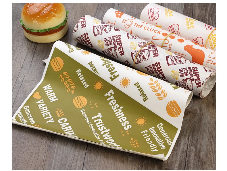 100 шт маслостойкая Восковая бумага для обертки пищевых продуктов, бумага для бутербродов, бутербродов, бургеров, фри, инструменты для выпечки, фаст-фуд, индивидуальные поставки