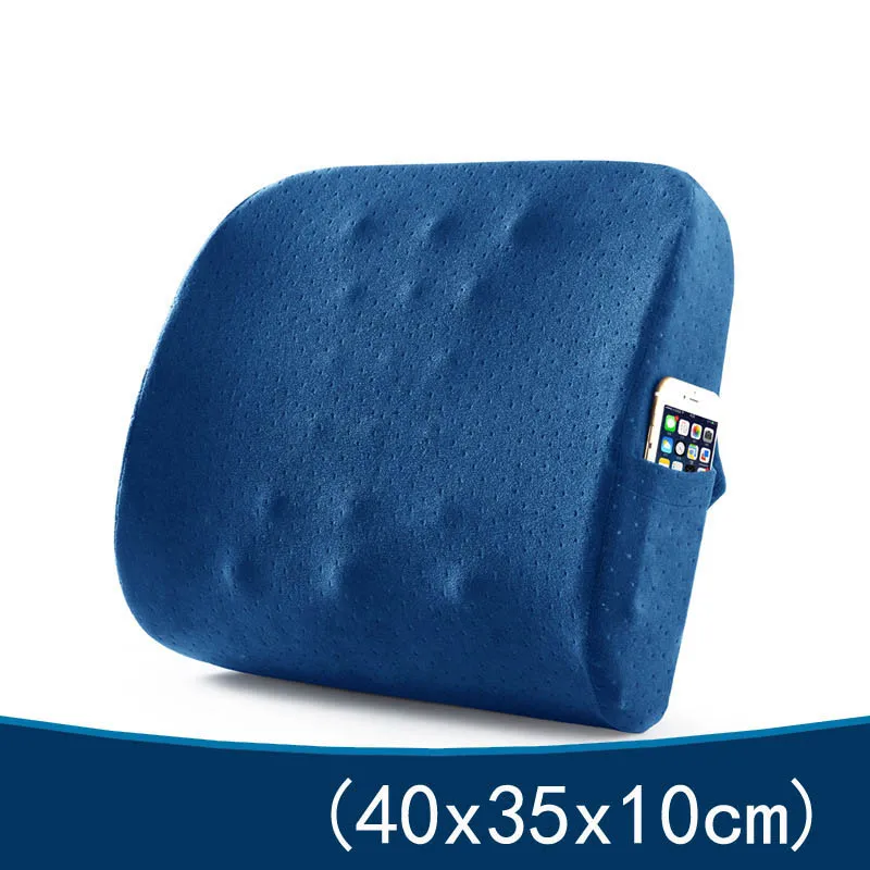 velvet blue Дорожная Автомобильная подушка для спины копчик ортопедическая с эффектом памяти Массажная подушка для сиденья Подушка для спинки стула офисная подушка для терапии сна - Цвет: velvet blue
