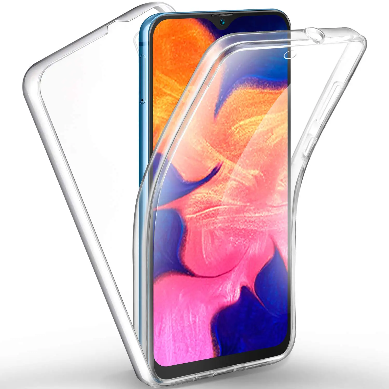 Чехол для samsung Galaxy A10 A 10 Plus, 360 градусов, A105 A105f, силиконовый прозрачный чехол для телефона, 2 в 1, жесткая задняя панель из поликарбоната+ мягкая Передняя панель из ТПУ
