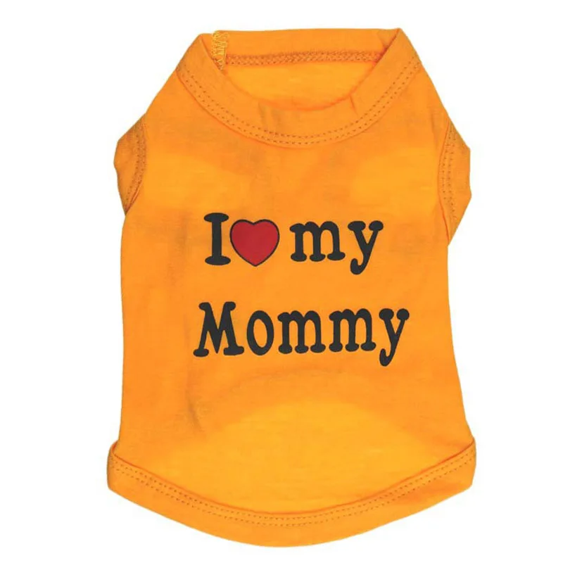 I Love Mommy Daddy Dog Vest Summer Tank Top Soft Cotton Pet Puppy Sleeveless Shirts Cheap Clothes For Small Medium Dogs | Дом и сад