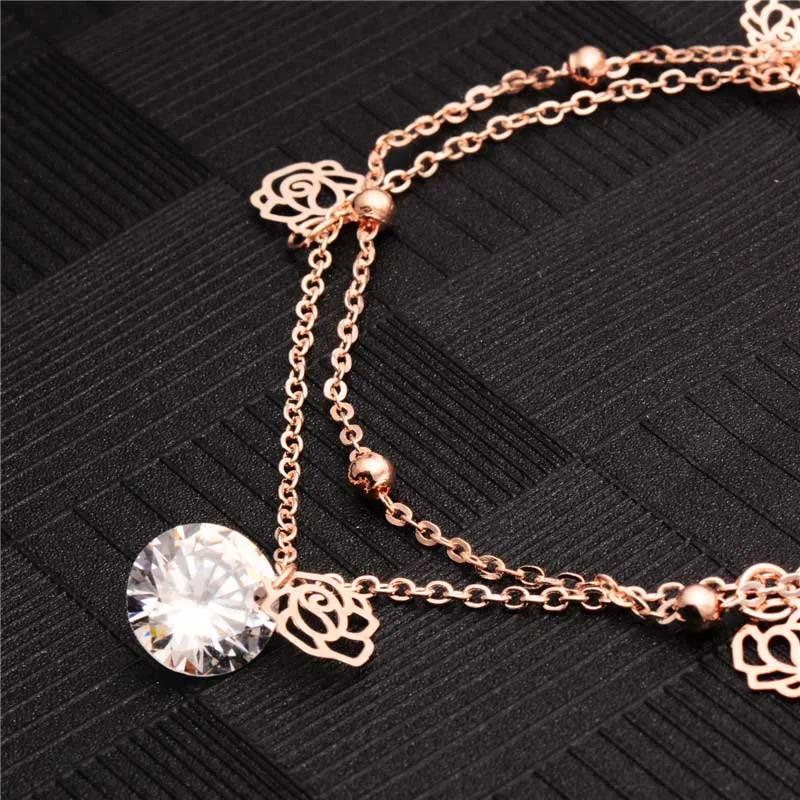 Женский многослойный браслет H: HYDE на щиколотку с бусинами и кристаллами|ankle bracelet