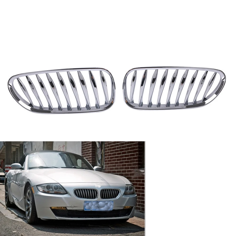 

2Pcs Chrome Sporty Front Grille Grill For BMW E85 E86 Z4 03-07 Coupe Convertible 2 Door