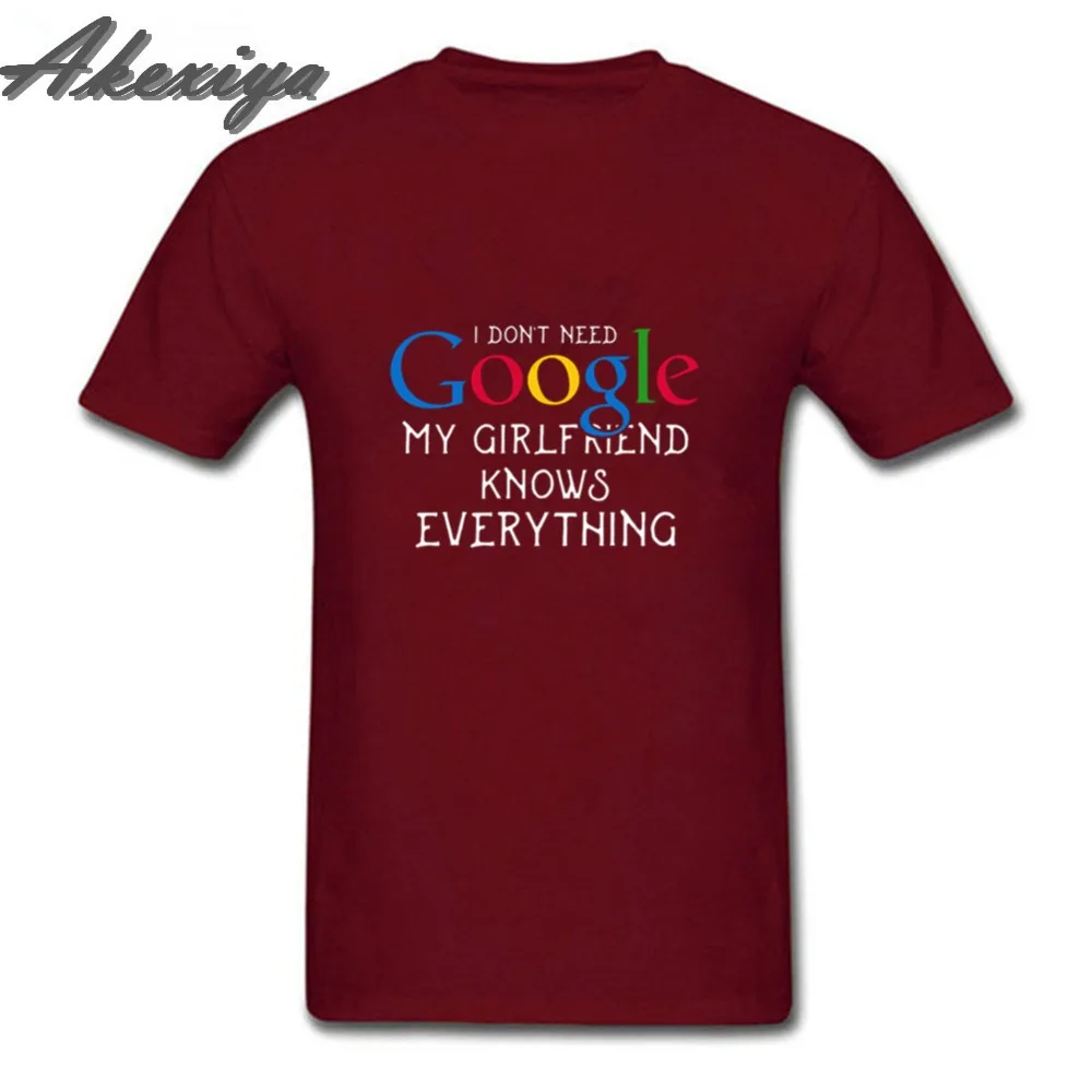 Забавная Мужская футболка с надписью I dont need google my girlfriend Know everything цифровым принтом