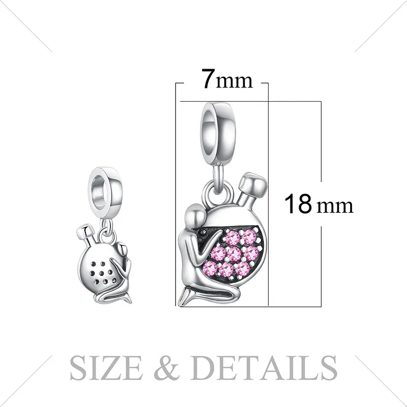 JewelryPalace 925 пробы серебро Духи Lover создано розовый сапфир бусины Шарм Fit Браслеты Новая горячая Распродажа для Для женщин