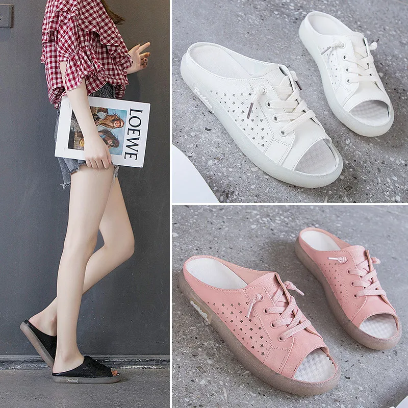 DRFARGO/Женская обувь из натуральной кожи на шнуровке с открытым носком дышащие