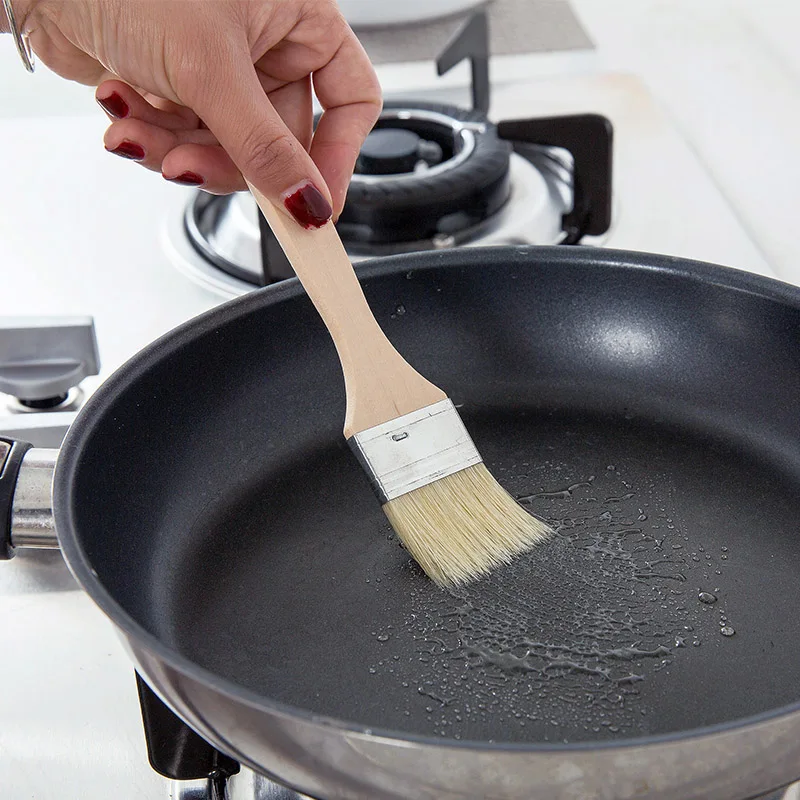 2 шт.! Новая деревянная ручка с коричневой щеткой для волос кухонная щетка выпечки