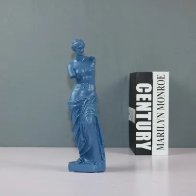 Синий Venus De Milo, большая статуя из смолы, статуя богини Афродиты, статуэтка, произведение искусства, Современная Скульптура, настольный декор, украшения для дома - Цвет: Синий