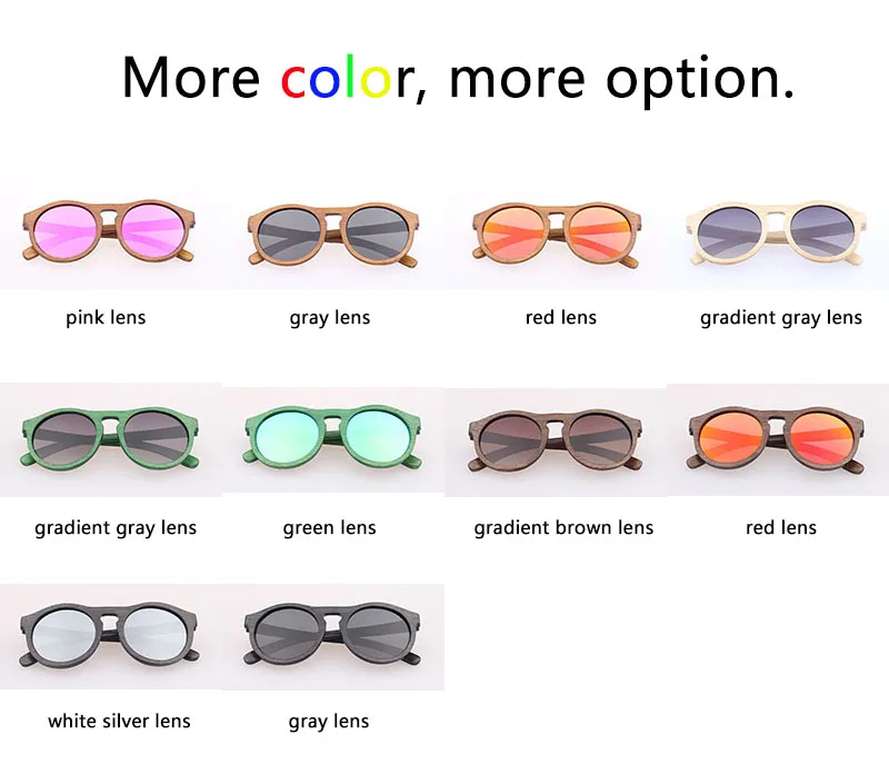 Женские солнцезащитные очки GREENBUY розовые бамбуковые отражающий зеркальный