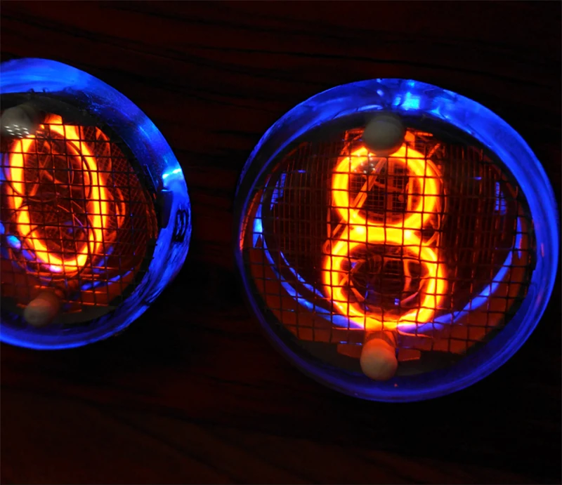 Светящиеся трубчатые часы IN 4 NIXIE Tube цельнодеревянные электронные полноцветный