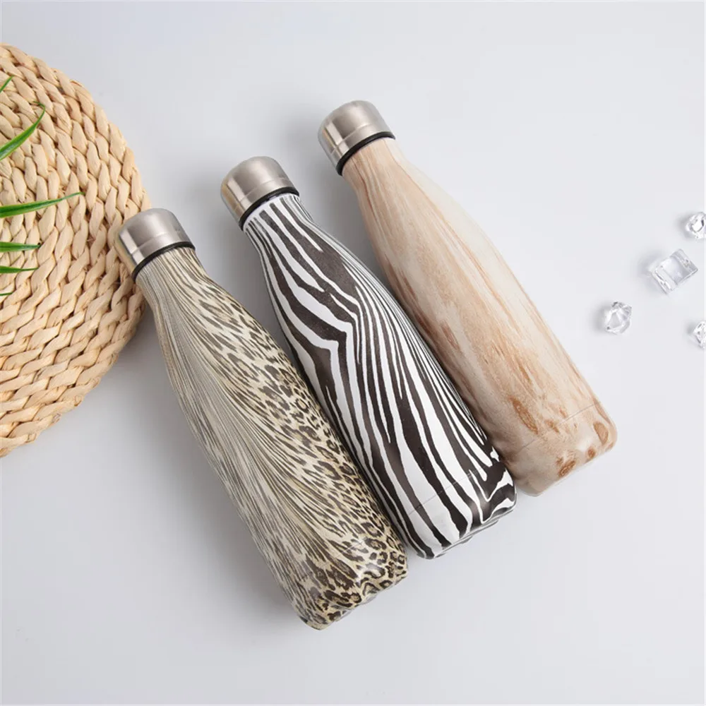 500 мл леопардовая печать бутылка для воды Термос Портативный нержавеющей стали