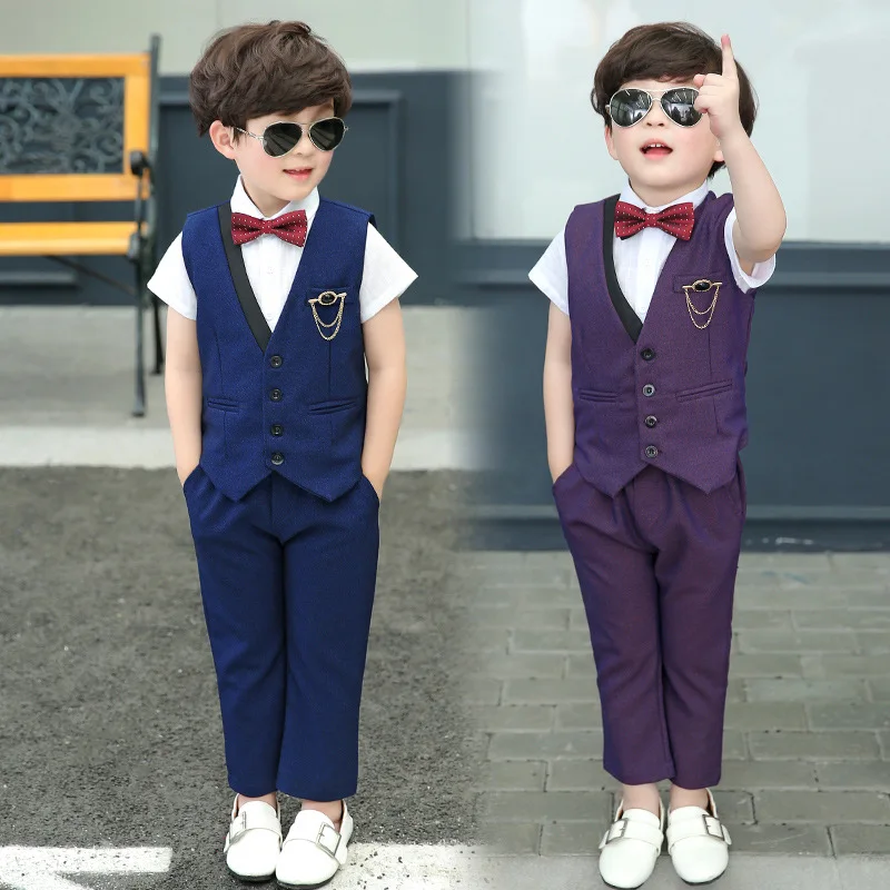 

4 Pieces Suit for Boy Terno Infantil Boys Suits for Weddings Costume Enfant Garcon Mariage Disfraz Infantil Boy Suit Formal 2019