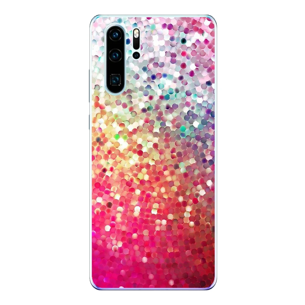 Чехол для Huawei P30 Lite Pro мягкий силиконовый чехол из ТПУ Fundas Happy Color Fish Scales защитный