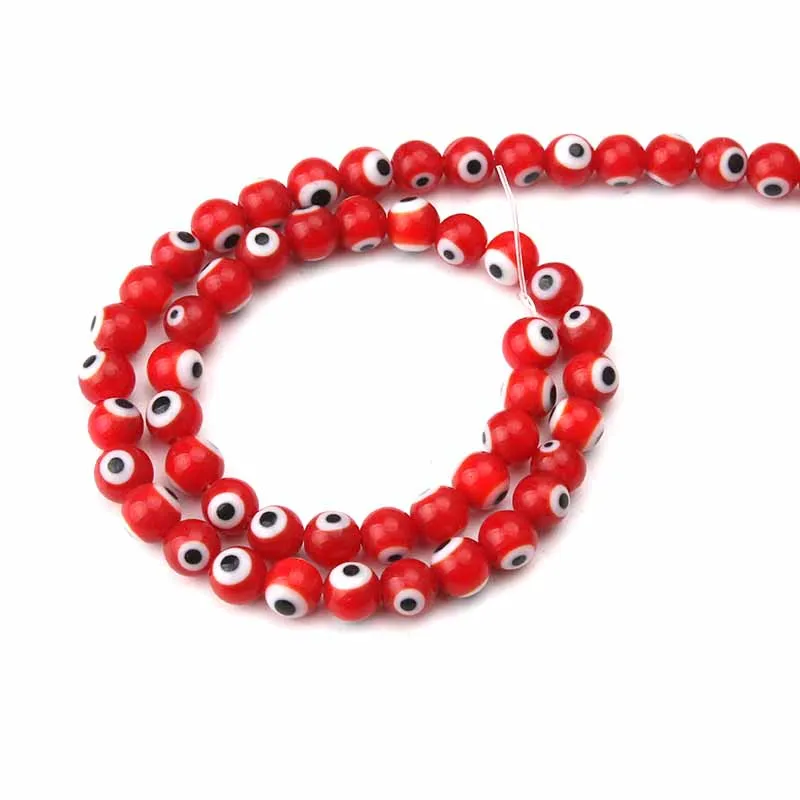 1 нитка сглаза бисер из красной смолы 6 мм для самостоятельного изготовления