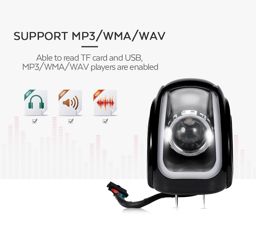 2 шт. мотоцикл аудио плеер Bluetooth MP3 музыка Динамик FM радио встроено 3 дюймов