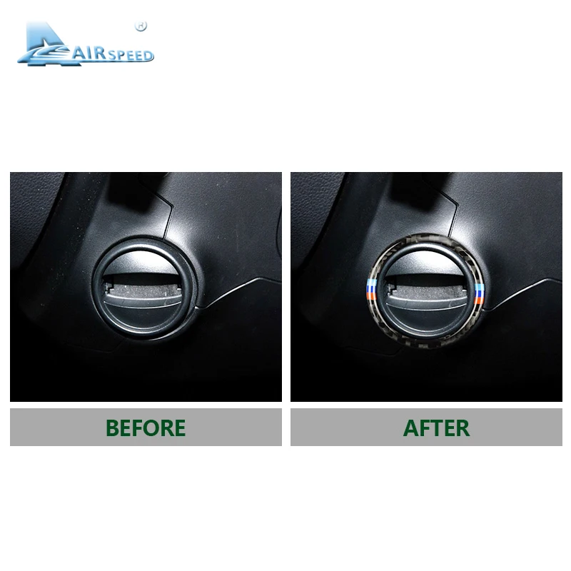 Airspeed for BMW E60 Accessories Sticker Stickers Carbon Fiber Interior Trim Car Ignition Keyhole Ring Cover | Автомобили и