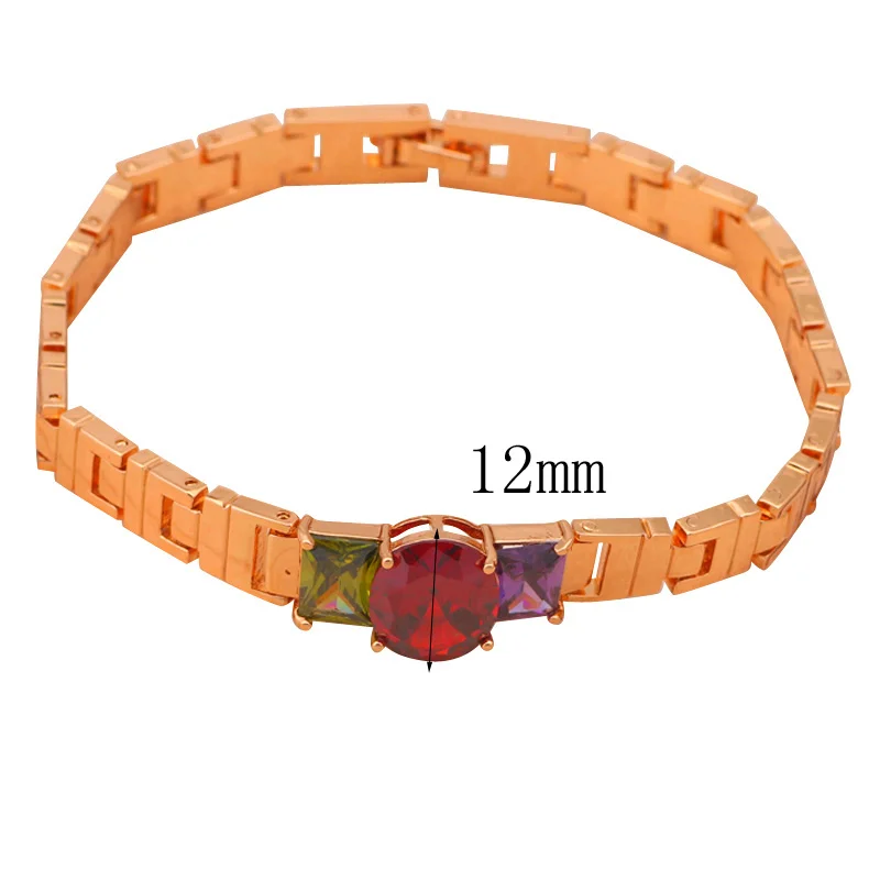 Браслеты ROLILASON женские Изящные Ювелирные украшения золотого цвета с гранатом